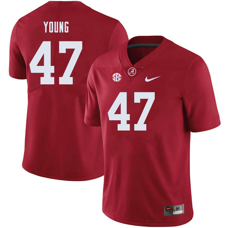 Men #47 Byron Young Alabama Crimson Tide College Football Jerseys Sale-Crimson